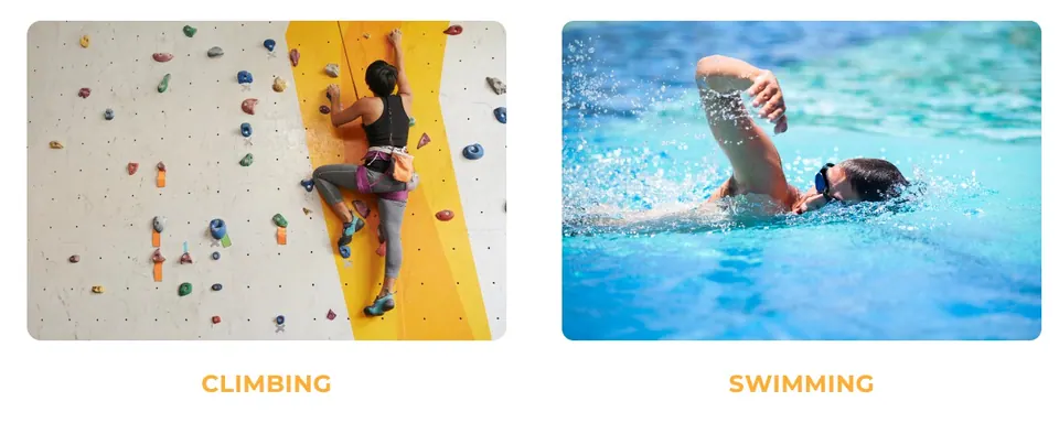 Climbing and Swimming