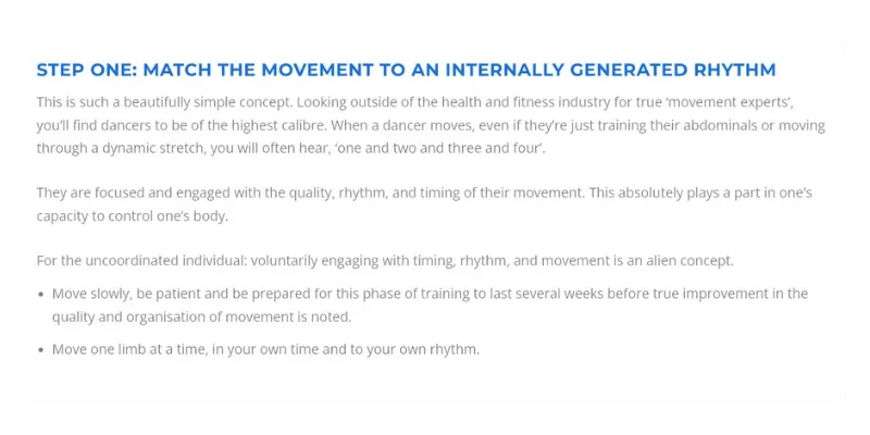 Step 1 to Improve Coordination